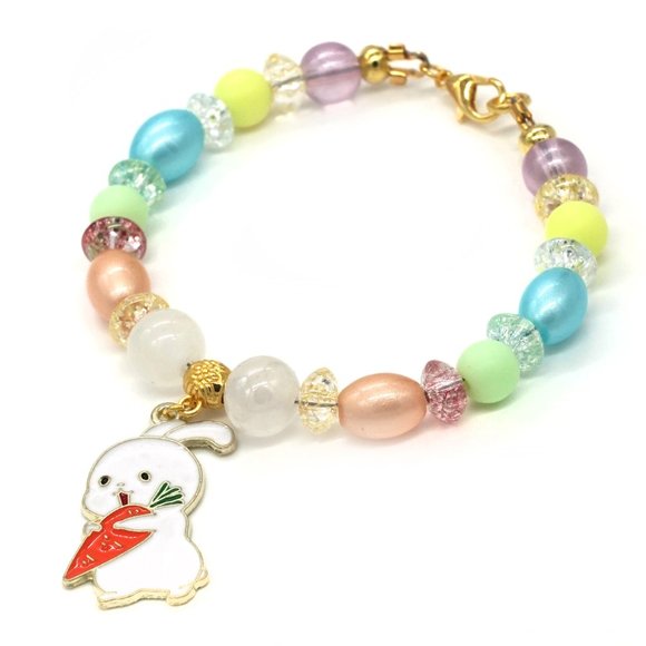 Bracelet with Spring time and Easter theme with Bunny charm. - Picture 2 of 2